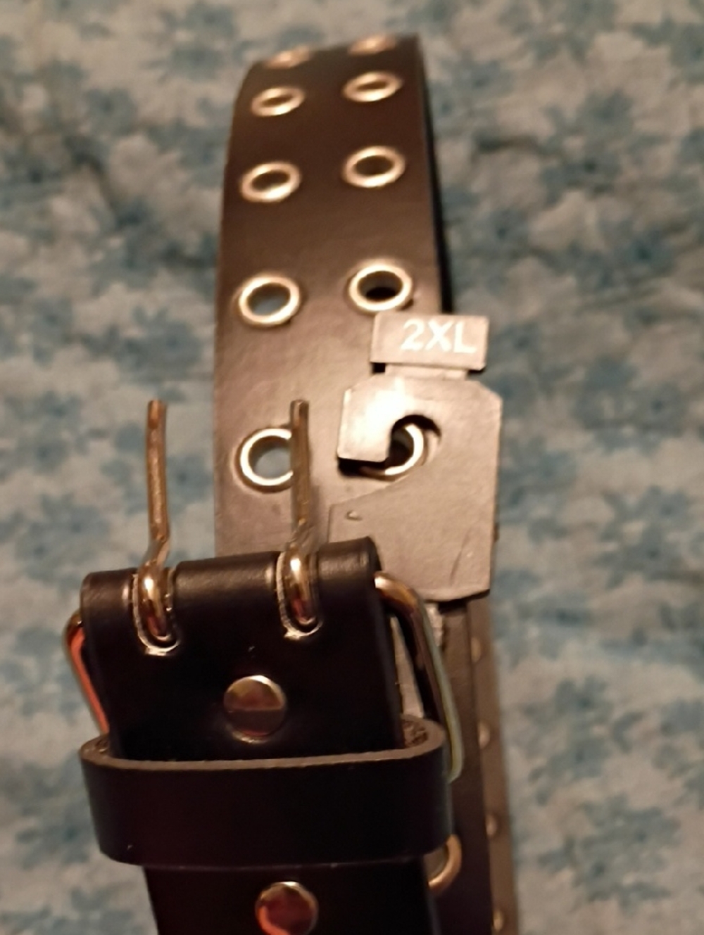 Genuine Leather Black Studded Belt 2x